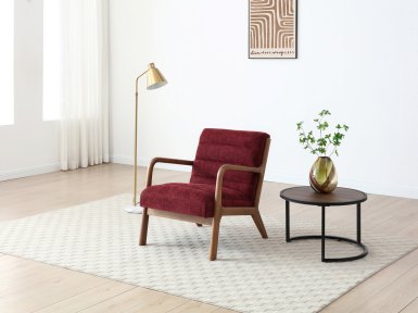 KYOTO FUTONS INCA ACCENT CHAIR STATIC RIBBED WINE LIFESTYLE (1)